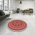 thumbnail image 4 of Ahgly Company Machine Washable Indoor Rectangle Transitional Light Salmon Pink Area Rugs, 6' x 9', 4 of 7