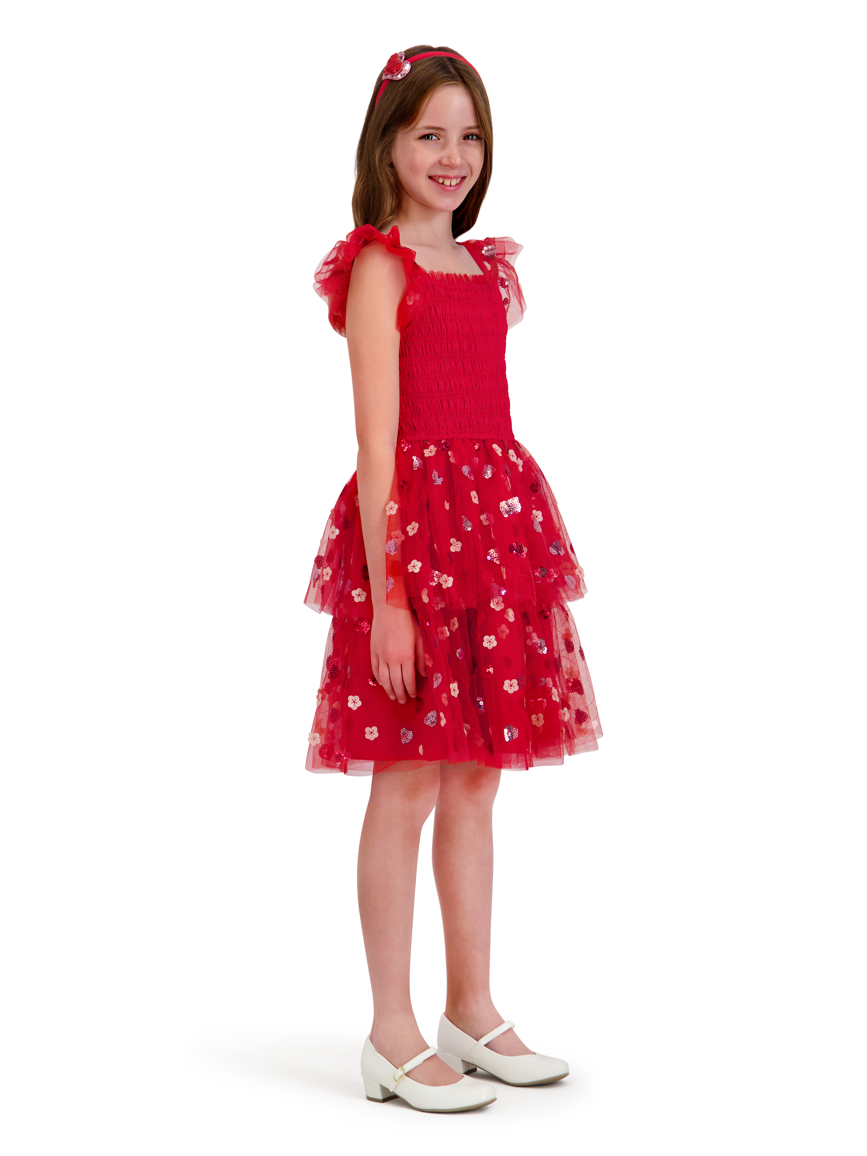 Kensie Girl Valentines Day Dress with Heart Headband, Sizes 4-12