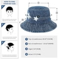 thumbnail image 5 of Denim Bucket Hat for Women Blue Jean Western Fisherman Hats Packable Outdoor Boonie Sun Cap, 5 of 7