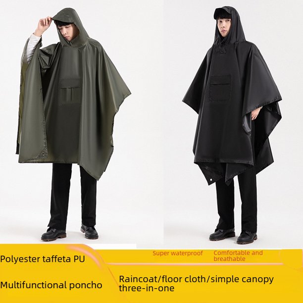 Chubasquero multifuncional con dosel, tres en uno, mochila, para montañismo, exteriores, camuflaje, táctico, poncho con capucha