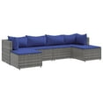 thumbnail image 3 of vidaXL Patio Lounge Set with Cushions Sectional Sofa Outdoor 6 Piece Poly Rattan, 3 of 66