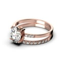 thumbnail image 4 of Beautiful Unique Art Deco 2.00 Carat Oval Cut Diamond Moissanite Engagement Ring, Classic Wedding Ring, One Matching Band in 10k Solid Rose Gold, Gift For Her, Promise Ring, Bridal Set, 4 of 4