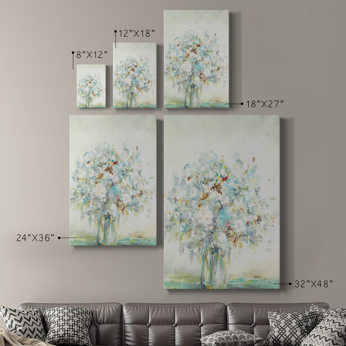 Textured Bouquet Premium Gallery Wrapped Canvas - Ready to Hang
