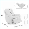 thumbnail image 3 of Recliners, Modern 30'' Power Recline Swivel Arm Chair | Tan Brown | Faux Leather, 3 of 13