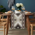 thumbnail image 2 of Brown Boho Table Runner - 120 Inch Long, Kitchen Dining Table Runner Dresser Scarves, Vintage Rustic Southwest Aztec Geometric Farmhouse Decor for Coffee Tables Wedding Party Banquet, 2 of 8