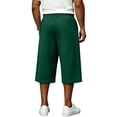 thumbnail image 4 of Men's Casual 3/4 Shorts Solid Athletic Running Shorts Elastic Waist Drawstring Workout Sweat Shorts Big Pockets XL, 4 of 7
