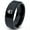 Black Bevel Polish Tungsten, variant on Tungsten Cool Guy Nerd Glasses Geek Hair Game Band Ring 8mm Men Women Comfort Fit Black Dome Polished