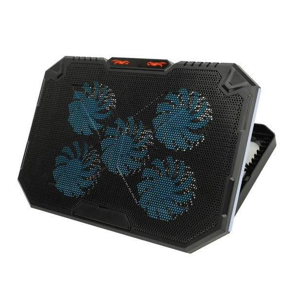 Laptop Cooler Pad, Laptop Cooling Pad USB Cable Connection Iron Adjust Angles 7 Heights Prevent Overheating 5 Fans for 13-17inch Notebooks for Office