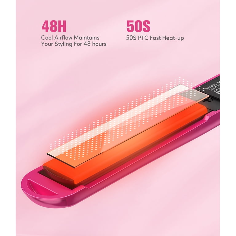 Terviiix 1/2" Mini Ceramic Flat Iron, Worldwide Voltage, Pink photo 3