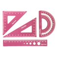 thumbnail image 5 of Geometry Math Ruler, Metal Protractor, Ruler, Protractor Office Architects Carpentry Engineers Dark Pink, 5 of 8