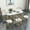 Golden+White, variant on Harper & Bright Designs Modern Marble Dining Table Set for 6 with Metal Frame, Rectangular Marble Sticker Table and 6 Chairs for Dining Room Kitchen, Golden+White