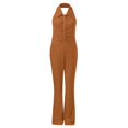 thumbnail image 4 of Women's Solid Backless Zipper Long Jumpsuit - Strapless, Street Wear Style, 4 of 5