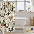 thumbnail image 5 of Erosebridal Wild Mushroom 72.00"x72.00" Shower Curtain Outdoor Natural Plants Bathroom Accessories Lovers Botanical Leaves Rustic Fabric Shower Curtain Vintage Flowers Mushrooms Bath Curtain,White, 5 of 5