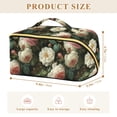 thumbnail image 4 of FORMRS Makeup Bag Travel Cosmetic Organizer for Women Fold Flat Zipper Pouch with Handle, White and Pink Roses, 4 of 8