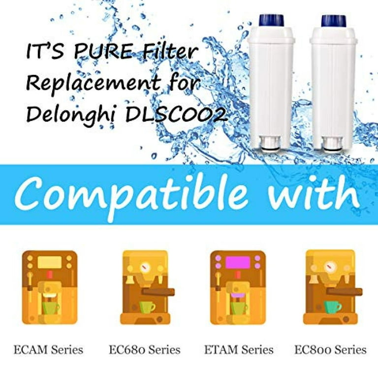 6 Pack Of Coffee Machine Filter For Delonghi Dlsc002 Filter Ecam, Esam,  Etam, Bco, Ec With Activated Carbon Softener