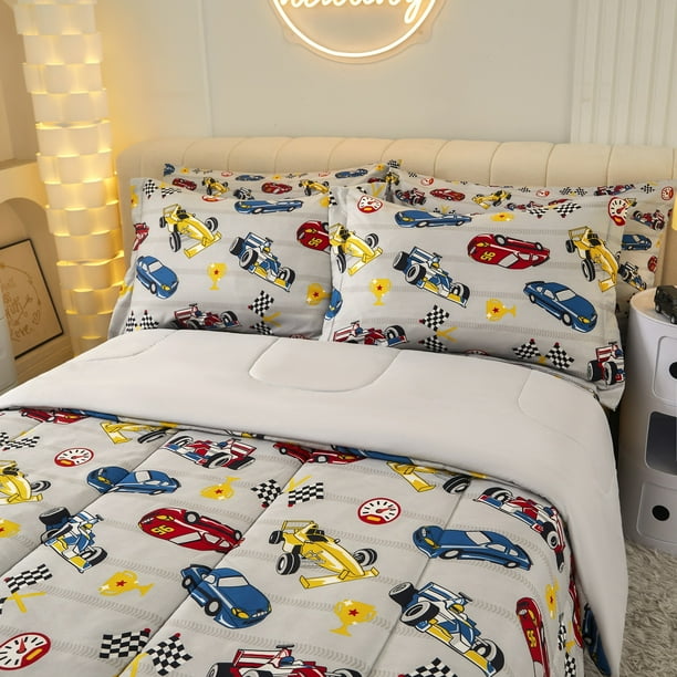 Viviland Kids Comforter Bed Set Full Size for Boys, 8 Pieces Bed in a