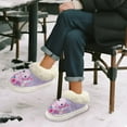 thumbnail image 6 of POLERO Adorable Axolotl Floral Print Fuzzy Slippers for Women Indoor Non-slip Thick Sole Winter House Slippers Home Shoes Gift for Women, Size 5-6, 6 of 7