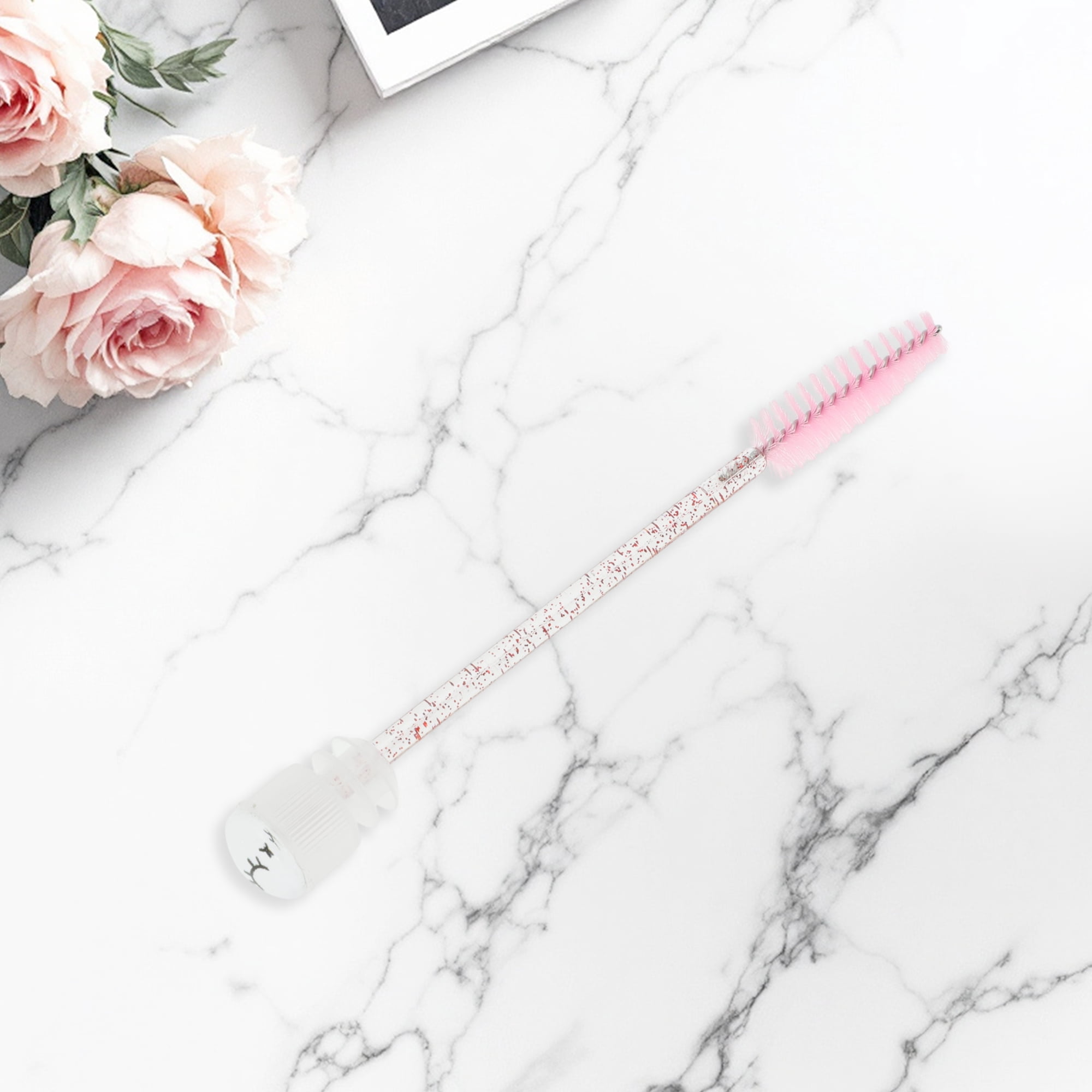 Unique Bargains 1 Pc Convenient Soft Nylon Bristles Eyelash Brush for Vacation White