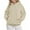 Khaki, variant on Shirts for Women Trendy Winter Fall Comfy Hooded Long-sleeved Puff Cold Shoulder Curve Hem Solid Color Leisure Polyester Hoodie Sweatshirt(Khaki,L)