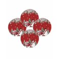 thumbnail image 7 of 13 Inch Round Placemats Set of 4, Red Christmas Non Slip Heat Insulation PP Table Mats, Snowman Xmas Truck Balls Tree Washable Place Mats for Kitchen Dining Party Table Decor, 7 of 7
