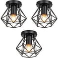 thumbnail image 1 of Semi Flush Mount Ceiling Light, Retro Black Ceiling Light Fixtures, Easy To Install For Hallway, Living Room, Dining Room, Kitchen, 1 of 6