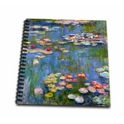 3dRose Water lilies by Claude Monet - impressionism - impressionist waterlilies on pond - famous fine art - Drawing Book, 8 by 8-inch