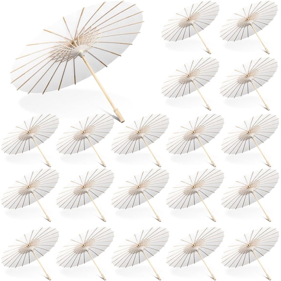 20 Pcs Paper Umbrella 23.6'' Paper Parasol DIY Decorative Gift Chinese Umbrella for Wedding Christmas Props