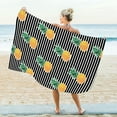 thumbnail image 4 of LACKUST Black Striped Pineapple Beach Towel - Absorbent Quick-Dry for Summer, Large, 4 of 6