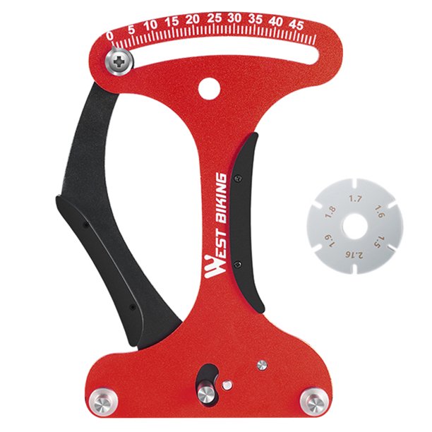 Bike Spoke WEST BIKING Mountain Tensiómetro Wheel Checker Indicador Rojo