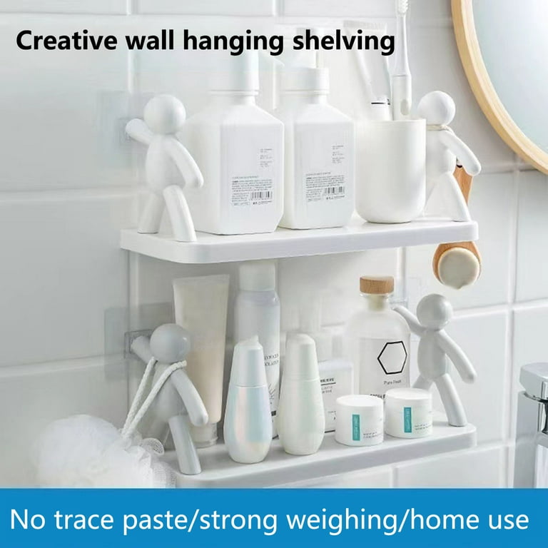 Bathroom Rack, No Punching Self-adhesive Hanging Bathroom Storage