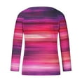 thumbnail image 4 of Craaazy Oversized Tshirts For Women Long Sleeve Blouse V-Neck Casual Pullover Tops Trendy Color Block Sweatshirt Tie Dye Shirts Gifts For Women, 4 of 5