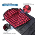 thumbnail image 3 of Winter Flannel Sleeping Bag for Adults — XXL, 4-Season, Black Right-Zip, Includes Pillow and Compression Sack, 3 of 7