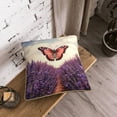 thumbnail image 5 of KLL Butterfly Over Lavender Decorative Throw Pillow Covers Velvet Soft for Couch Sofa Bedroom Living Room Outdoor (No pillow core)- 20"x20", 5 of 5