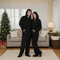 thumbnail image 5 of Footed Pajamas - Jet Black Adult Hoodie Chenille One Piece - Adult - Small Plus/Wide (Fits 5'3 - 5'6"), 5 of 5
