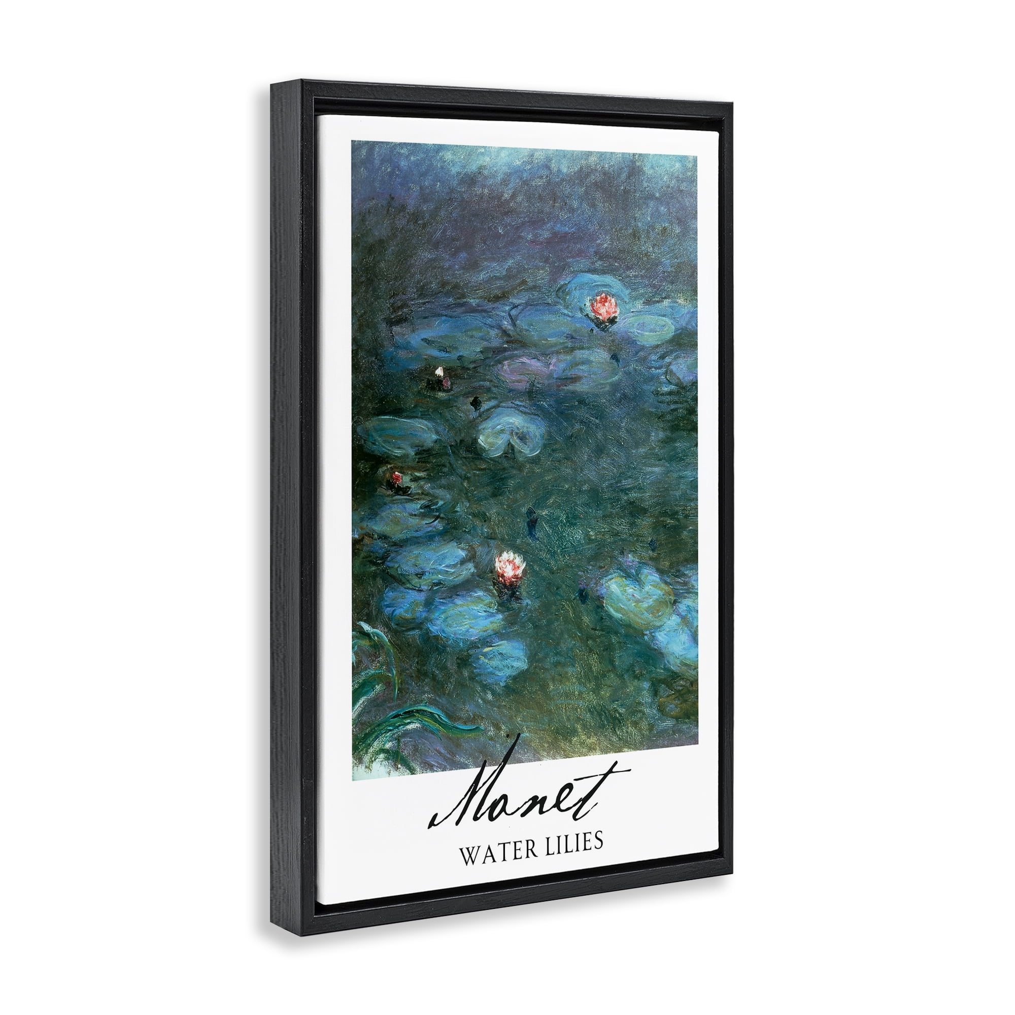 Stupell Industries Monet Water Lilies Black Framed Floater Canvas Wall Art, design by Vintage Hustle