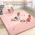 thumbnail image 5 of babyeap Baby Play Mat,50"x50" Playpen Mat,1.3" Extra Thick Crawling Mat for Floor Cushion,Removable Washable Cover Playmat for Babies Toddlers Infant,Pink, 5 of 7
