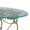 thumbnail image 3 of 47 Inch Artisanal Coffee Table with Metal Frame, Oval Clear Glass Top, Gold- Saltoro Sherpi, 3 of 5