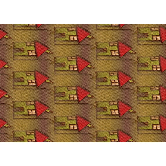 Ahgly Company Indoor Rectangle Patterned Tomato Sauce Red Area Rugs, 3' x 5'