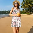 thumbnail image 3 of Honeii Rose Flowers Print Women's Sleeveless Dress, Loose Fit Casual Dress for Women, Summer Fashion Dress, 3 of 7