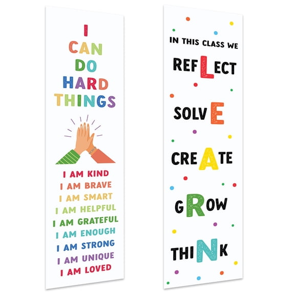 Koyal Wholesale Large In This Classroom We Learn Banner Sign for Teachers, Door, Wall Decor, Motivational Theme, 2-Pk