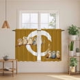 thumbnail image 2 of Japanese Style Kitchen Curtains 45 Inch Length, Brown Country Vintage Owl Birds Branches Tiers Curtains for Bathroom Bedroom Cafe, Light Filtering Small Window Treatment Drapes 2 Panels 42"Wx45"L, 2 of 8