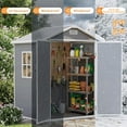 thumbnail image 3 of 6x4 FT Outdoor Storage Shed with Window, Lockable Door & Ramp,Resin Storage Shed with Vents,Resin Plastic Storage Shed for Backyard, Patio, Poolside, 3 of 7