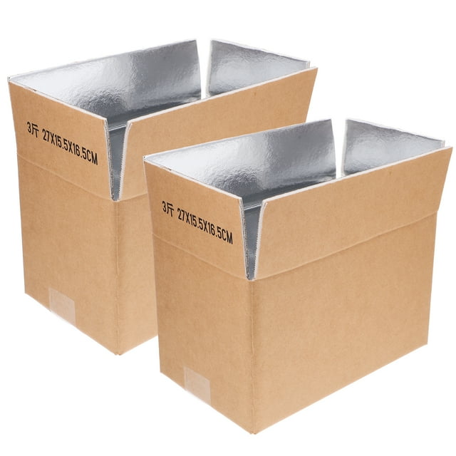 2pcs Reusable Insulated Shipping Box for Cold Food, Seafood Packaging Box Cooler Thermal Box for Fresh Freezer Food Shipping Mailing