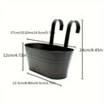 thumbnail image 3 of 6pcs Black Metal Iron Hanging Flower Pots For Hanging Buckets And Flower Pots On Railings And Fences In Rural Style Windows With Detachable Hooks, 3 of 9