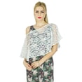 thumbnail image 4 of Bimba Women Rayon Maxi Slit Dress With Net Poncho Signature Collection, 4 of 5