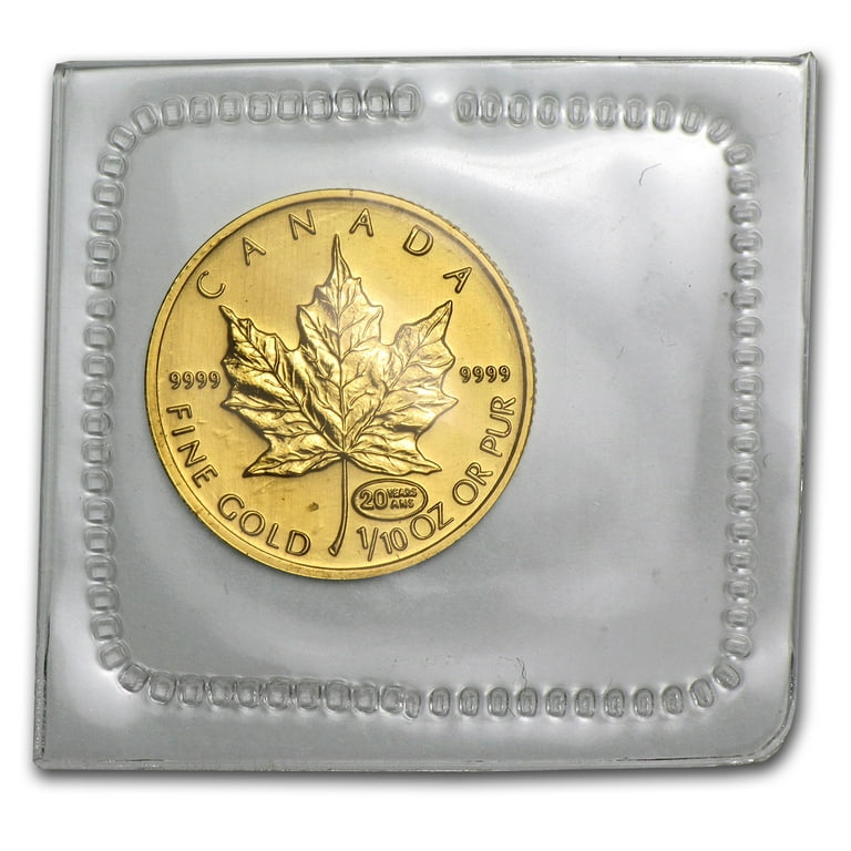 1999 Canada 1/10 oz Gold Maple Leaf BU (20 Years ANS Privy