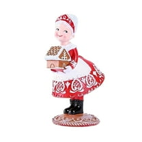 Acahhotxx Santa Figurine, Resins Gingerbreads Santa Couple Figurines Vintage Christmas Statues Tabletop Decorative Ornament for Home and Office - B