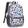 thumbnail image 2 of Blue and Pink Leopard Print 17" School Backpacks for Teens,Waterproof Oxford Fabric,S-Shape Padded Straps for School,Travel,Hiking,Camping, 2 of 6