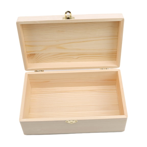 Log Color Pinus Sylvestris Rectangular Wooden Storage Box Flip Lid Solid Wood Gift Box Handmade Craft Home Storage Box