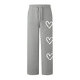 thumbnail image 5 of Womens Wide Leg Sweatpants Heart Print Drawstring Baggy Sweat Pants with Pockets Elastic Waisted Casual Trousers, 5 of 5